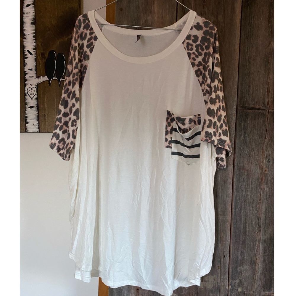 NWOT Cheetah Pocket Tee